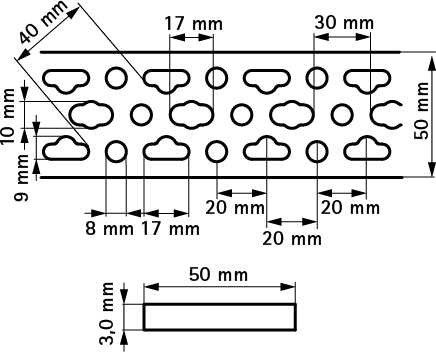 Шина монтажна перфорована Walraven BISMAT® 50х3 мм 2 м (0835503)