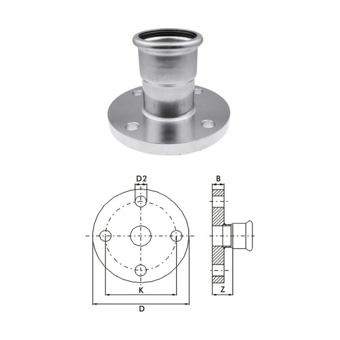 Фланець press KAN-therm Inox