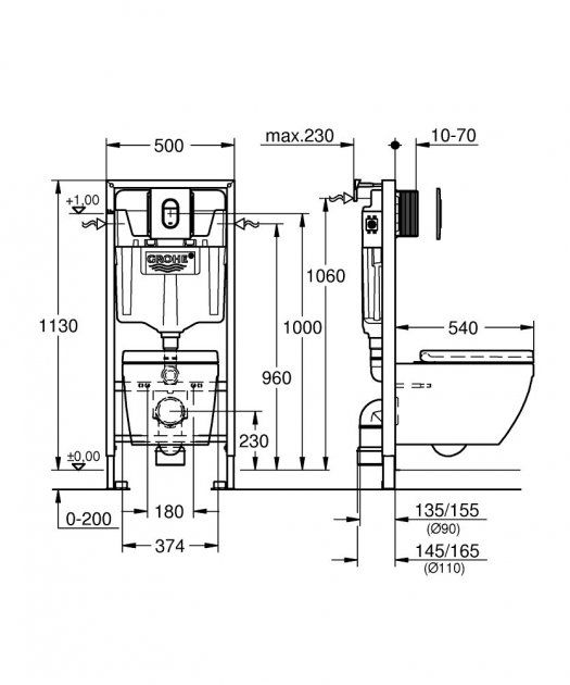 Grohe Комплект Solido 5-в-1 з клавішею Arena Cosmopolitan (39536000) 