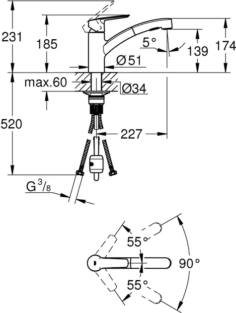 Кухонний змішувач GROHE QuickFix Start 303072431