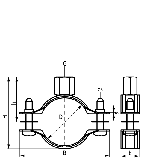 Хомут без вкладки Walraven 2S (гайка M8)