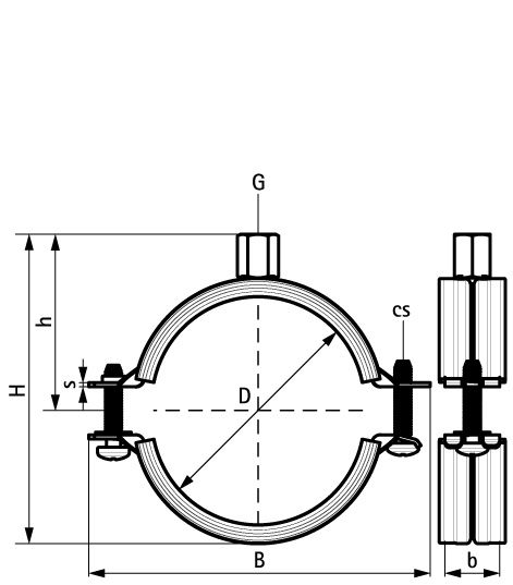 2S Хомут з вкладишем epdm M8/M10