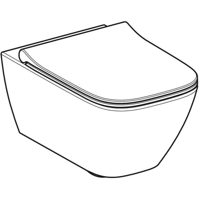Унітаз підвісний Geberit Smyle Square Rimfree з кришкою soft close, тип Sandwich, білий (500.685.01.1)