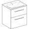 Комплект вбудованого умивальника Geberit Selnova Square slim rim, з шафкою, дві шухляди (Горіх темний / Меламін зі структурою дерева)  501.238.00.1