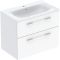 Комплект вбудованого умивальника Geberit Selnova Square slim rim, з шафкою, дві шухляди (Білий / Глянцеве покриття) 501.240.00.1
