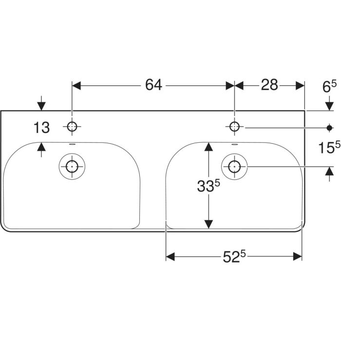 Подвійний умивальник Geberit Smyle Square (500.223.01.1)
