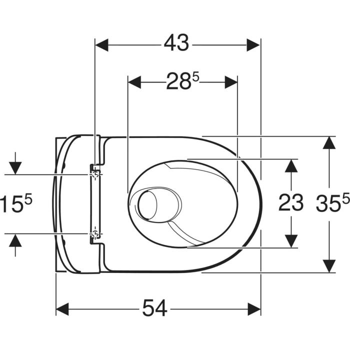 Унітаз підвісний воронкоподібний Geberit з кришкою soft-close Selnova TurboFlush (503.083.00.1)