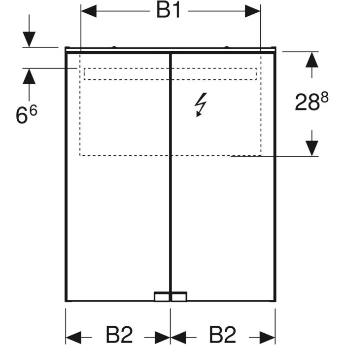 Дзеркальна шафа Geberit Option Basic з підсвіткою і двома дверима