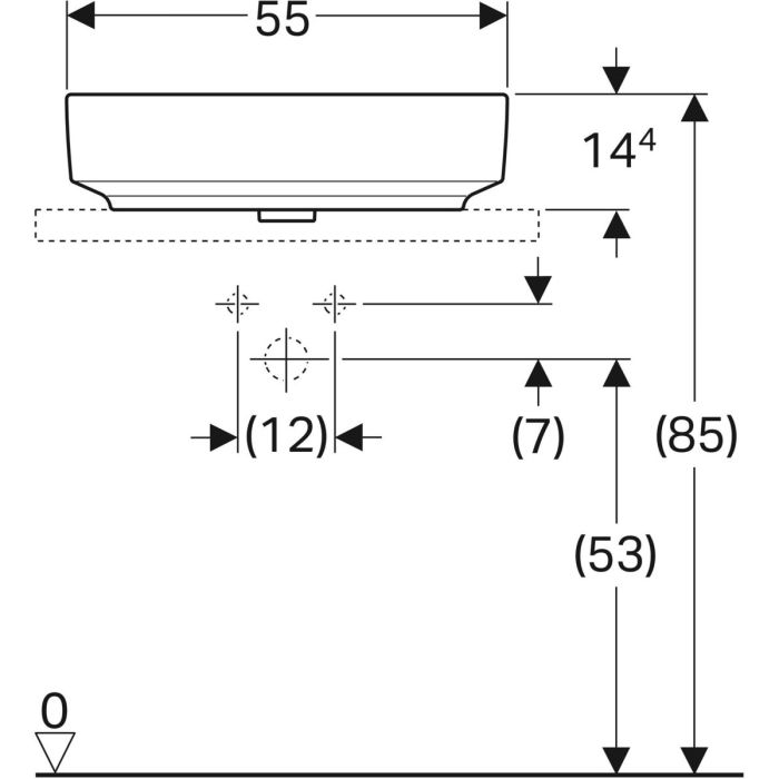 Накладний умивальник Geberit VariForm прямокутної форми (500.779.01.2)