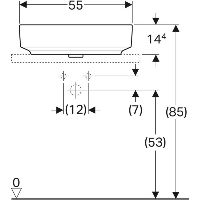 Накладний умивальник Geberit VariForm еліптичної форми (500.774.01.2)