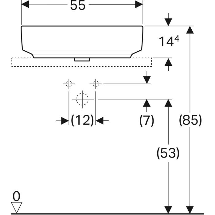 Накладний умивальник Geberit VariForm овальної форми (500.771.01.2)