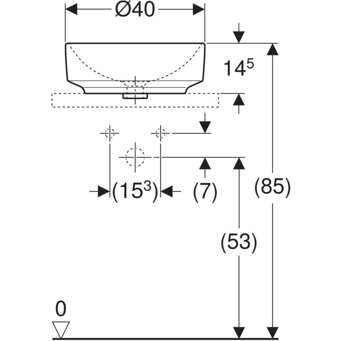 Накладний умивальник Geberit VariForm круглої форми (500.768.01.2)