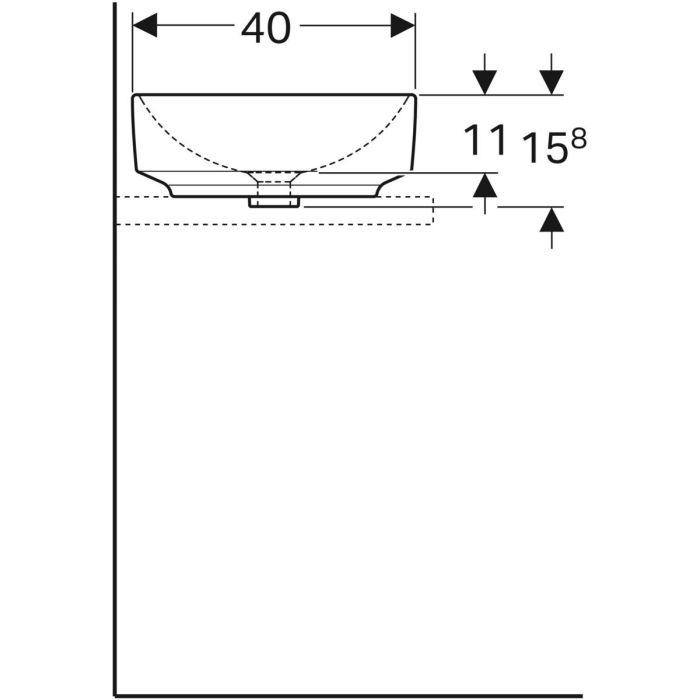 Накладний умивальник Geberit VariForm прямокутної форми (500.779.01.2)