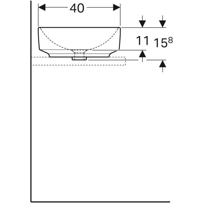 Накладний умивальник Geberit VariForm еліптичної форми (500.774.01.2)