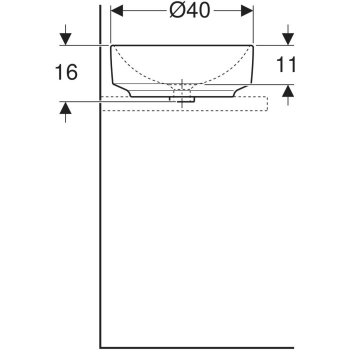 Накладний умивальник Geberit VariForm круглої форми (500.768.01.2)