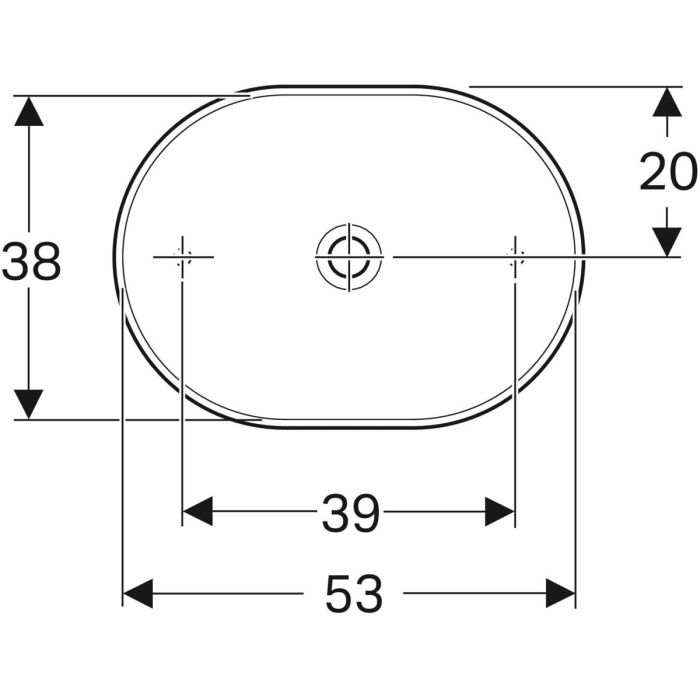 Накладний умивальник Geberit VariForm еліптичної форми (500.774.01.2)