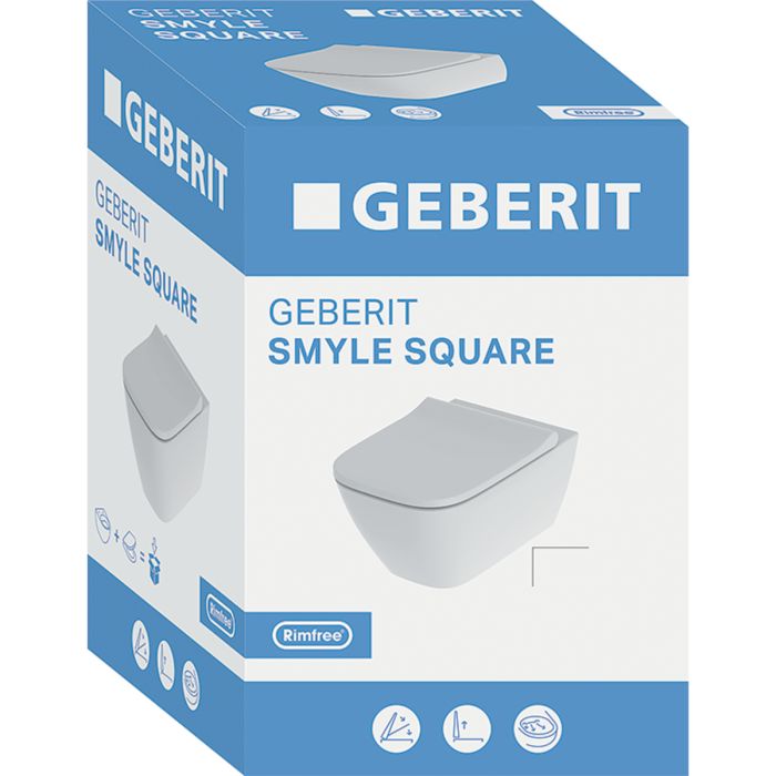 Комплект підвісного унітазу Geberit Smyle Square з сидінням (500.683.00.2)