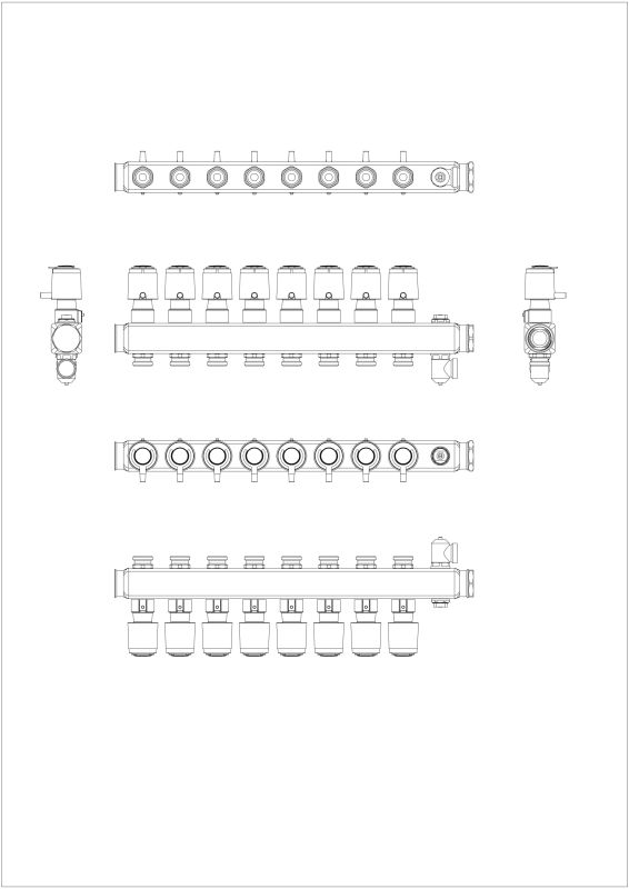 Комплект колекторів 9+9 з ротаметрами, SSM-9F (088U0759)