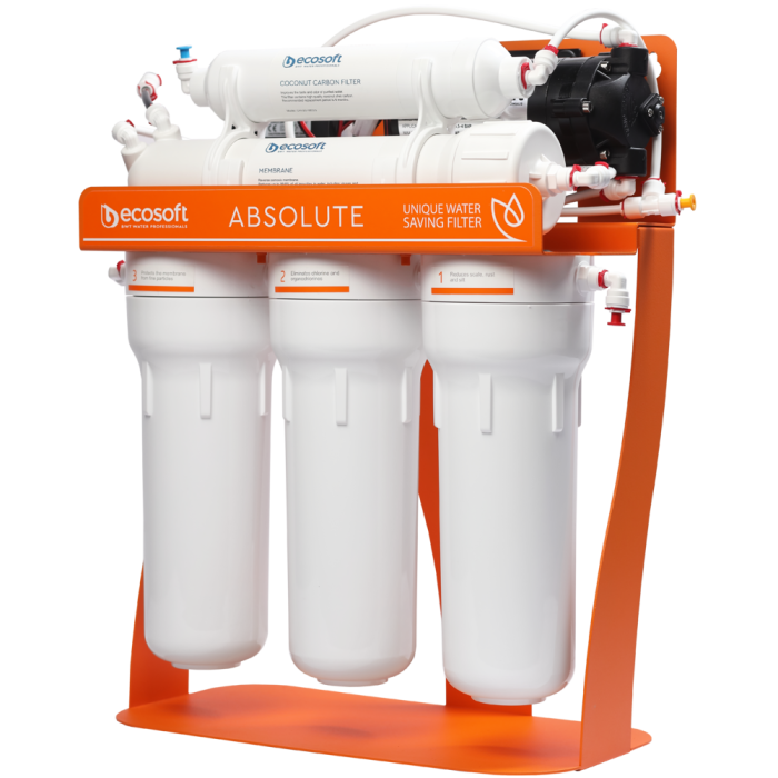 ФІЛЬТР ЗВОРОТНОГО ОСМОСУ ECOSOFT ABSOLUTE З ПОМПОЮ НА СТАНИНІ (MO575PSECO)