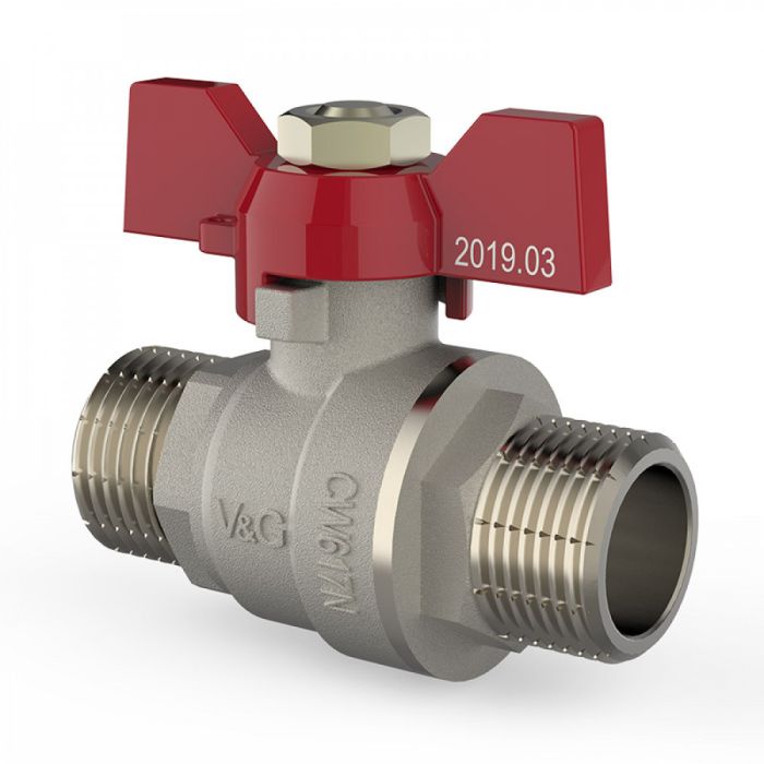 Кран кульовий ЗЗ V&G Optima  червоний метелик