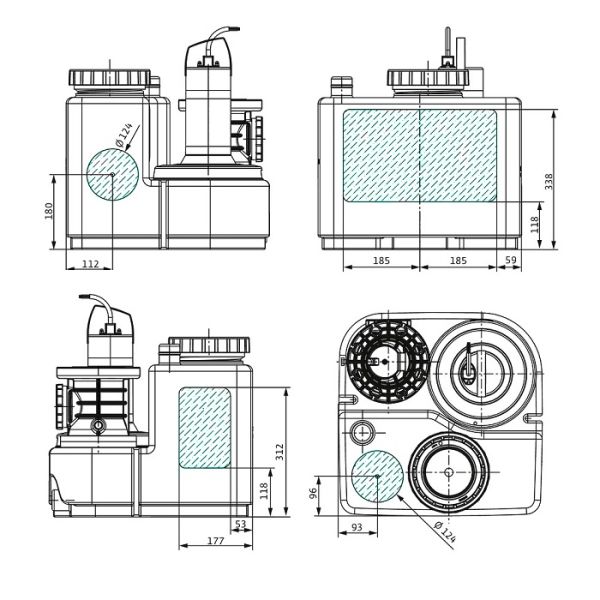 Фекальная насосная установка DrainLift SANI-S.