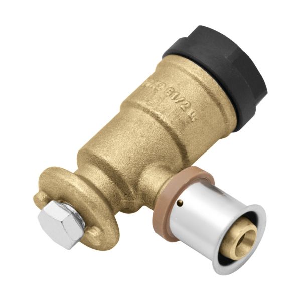 Коліно фіксоване Press 16х2G1/2" з прес-кільцем, з короткою полімерною заглушкою