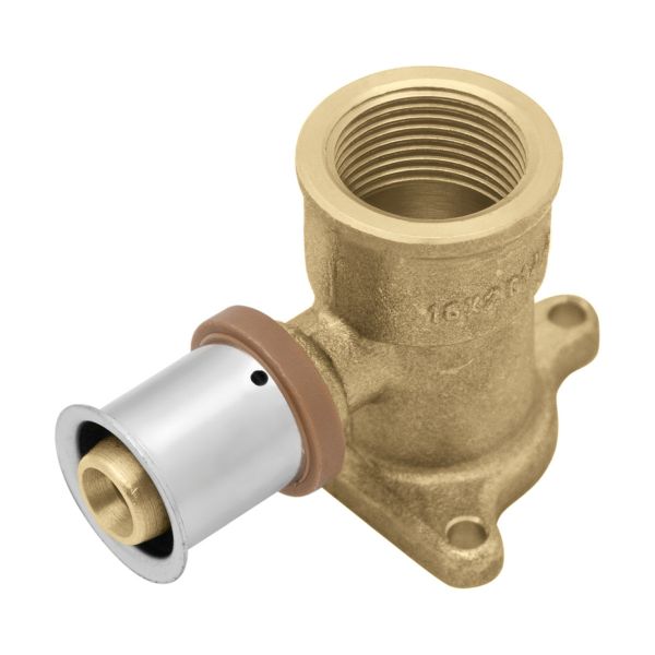 Коліно фіксоване Press 20x2 G3/4" з вушками - з короткою полімерною заглушкою