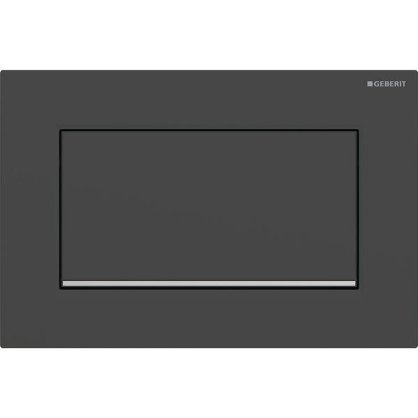 Змивна клавіша Geberit Sigma10 для змивання / зупинки змивання, Square, з кріпленням на гвинтах чорний матовий/глянсовий хром (115.893.14.1)