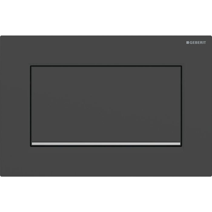 Змивна клавіша Geberit Sigma10 для змивання / зупинки змивання, Square, з кріпленням на гвинтах чорний матовий/глянсовий хром (115.893.14.1)