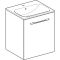 Комплект вбудованого умивальника Geberit Selnova Square slim rim, з шафкою, одні двері (Білий / Глянцеве покриття) 501.248.00.1