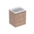 Комплект вбудованого умивальника Geberit Selnova Square slim rim, з шафкою, одні двері (Білий / Глянцеве покриття) 501.248.00.1