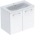 Комплект вбудованого умивальника Geberit Selnova Square slim rim, з шафкою, двоє дверей (Білий / Глянцеве покриття) 501.256.00.1
