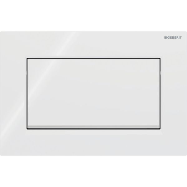 Змивна клавіша Geberit Sigma10 для змивання / зупинки змивання, Square, з кріпленням на гвинтах білий/глянсовий хром (115.893.KJ.1)