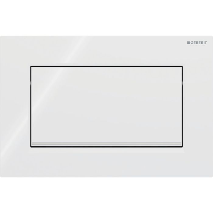 Змивна клавіша Geberit Sigma10 для змивання / зупинки змивання, Square, з кріпленням на гвинтах білий/глянсовий хром (115.893.KJ.1)