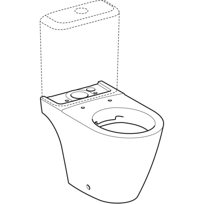 Унітаз підлоговий безобідковий, без бачка, Rimfree, без кришки Geberit iCon, білий (200460000)
