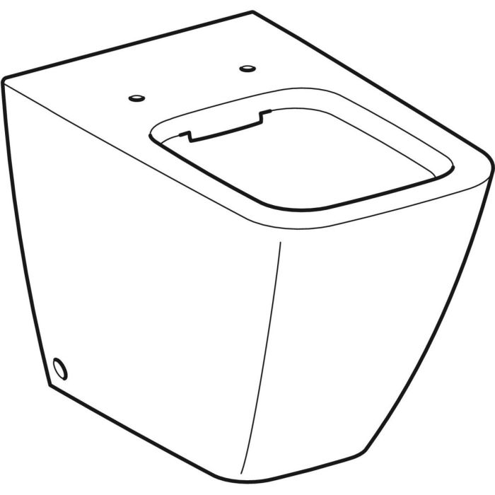 Підлоговий унітаз воронкоподібний Geberit iCon Square, приставний до стіни, закрита форма, Rimfree (211910000)