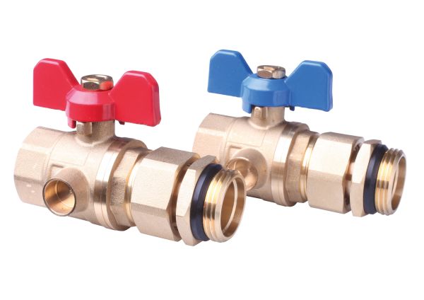 Комплект кульових кранів (2шт) для підключення розподілювача Danfoss FHF-BV (088U0822)