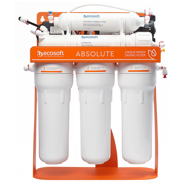 ФІЛЬТР ЗВОРОТНОГО ОСМОСУ ECOSOFT ABSOLUTE З ПОМПОЮ НА СТАНИНІ (MO575PSECO)