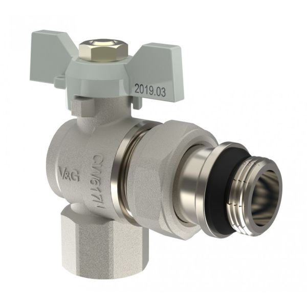 Кран-американка кутовий ВЗ V&G Optima  білий метелик 1/2" (VG-104501)