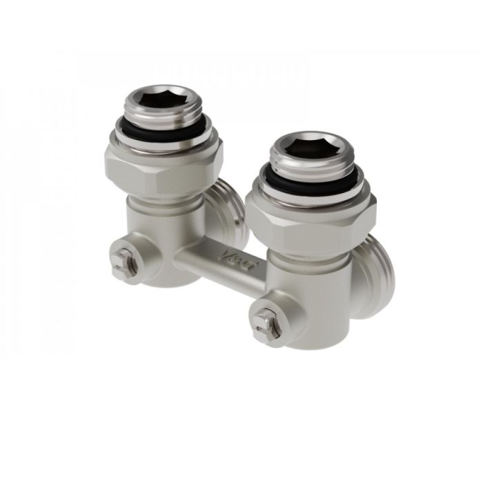 Вузол Н-подіб.кутовий 3/4"В x 3/4" євроконус з ніпелями в комп., V&G (VG-605201)