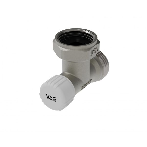 Вузол для радіатора V&G одинарний кутовий з вент. затвором 3/4"X 3/4" євроконус (VG-608201)